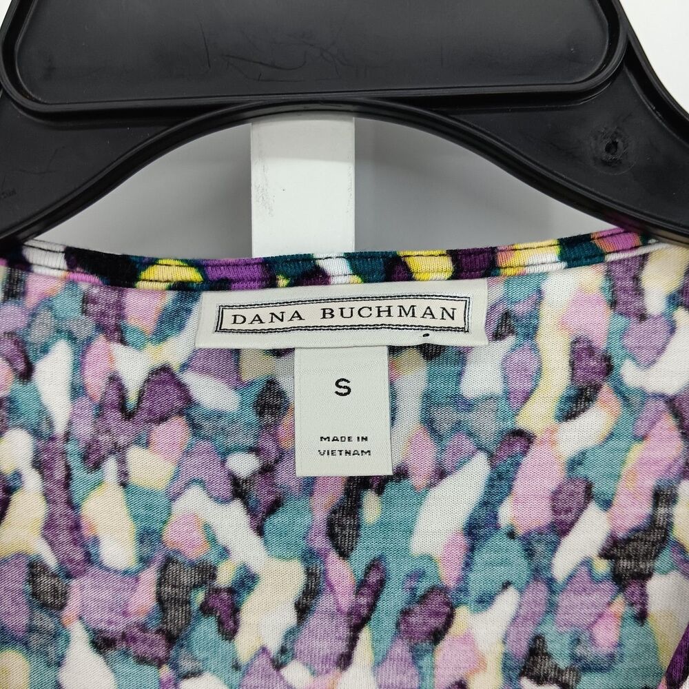 Dana Buchman Blouse Women Small Multicolor All Over Print Long Sleeve V Neck Top - Picture 5 of 6